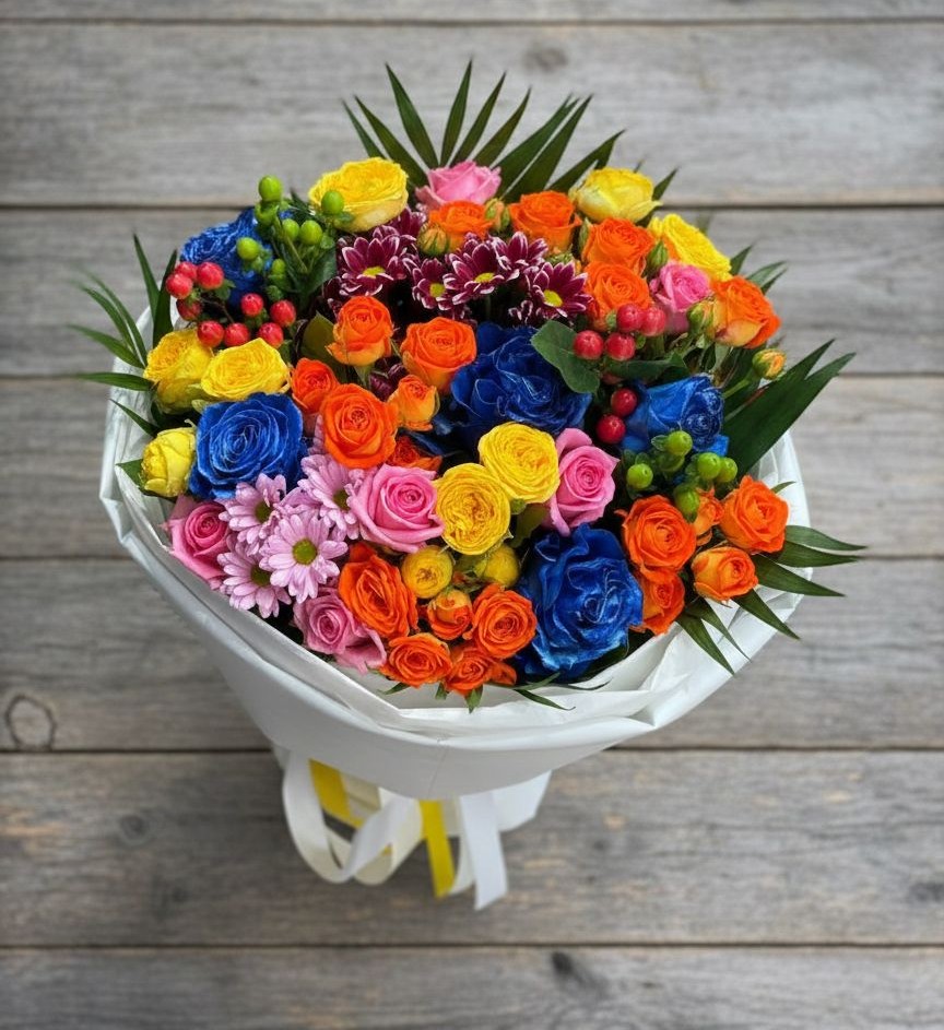 Букет цветов из: Розы и Хризантемы в Леличи