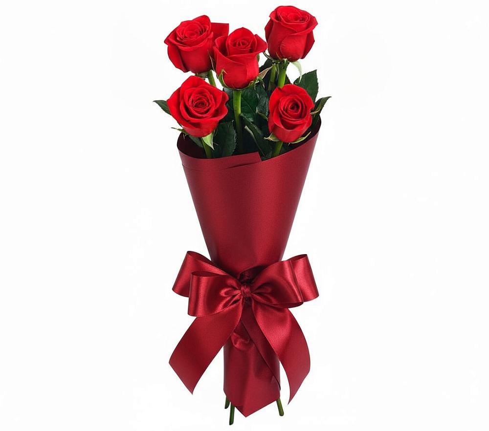 Букет 5 Красных роз Эдлесс Лав в Леличи