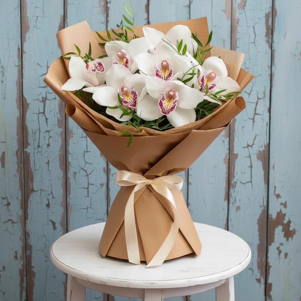 Букет цветов из: Орхидеи и Розы в Леличи