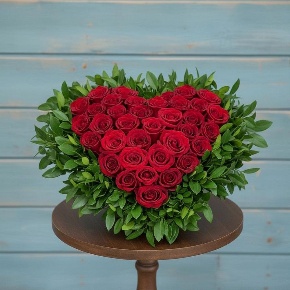 Цветочная композиция из Розы в виде сердца в Леличи