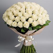 Букет 101 беля роза Белоснежка в Леличи