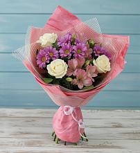 Букет цветов из:  Герберы #REPLACE_PRED# Леличи