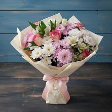 Букет цветов из:  Хризантемы, Альстромерии и Розы в Леличи