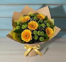 Букет цветов из:  Герберы и Хризантемы в Леличи