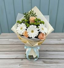 Букет цветов из:  Герберы, Розы и Хризантемы в Леличи