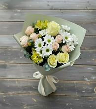 Букет цветов из:  Альстромерии, Розы и Хризантемы в Леличи