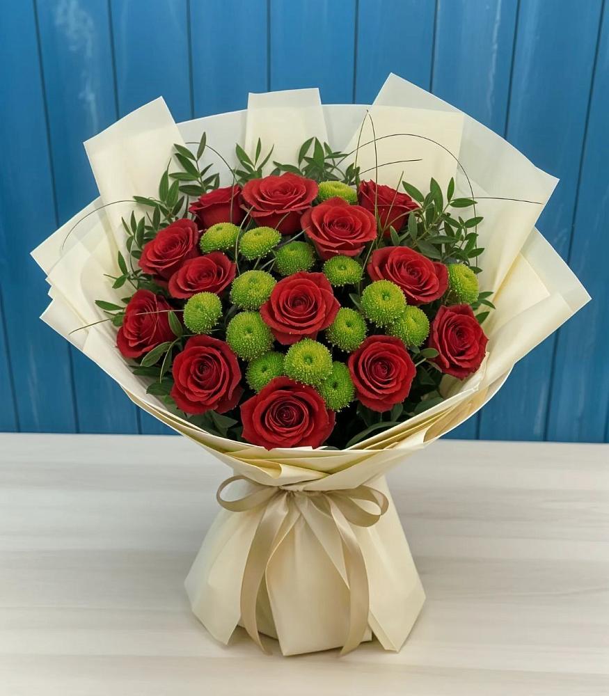 Букет цветов из: Розы и Хризантемы в Леличи