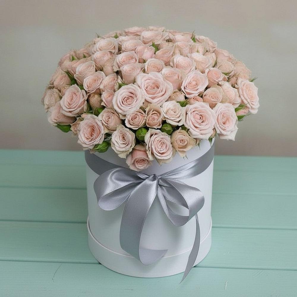 Цветочная композиция из Розы в шляпной коробке в Леличи